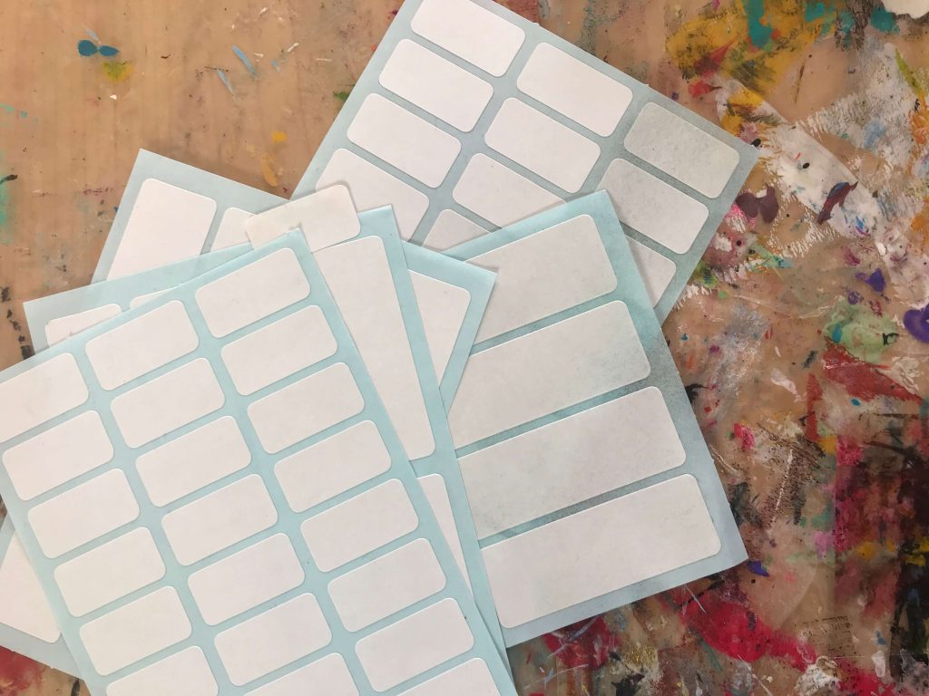 White label stickers used for art journaling